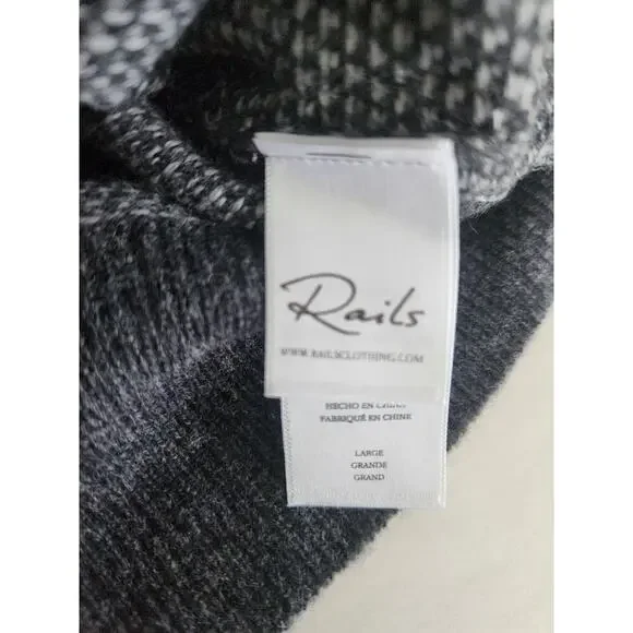 Rails Rune Crew neck sweater Mens L Charcoal Ice wool blend Careerwear classic - Picture 6 of 9